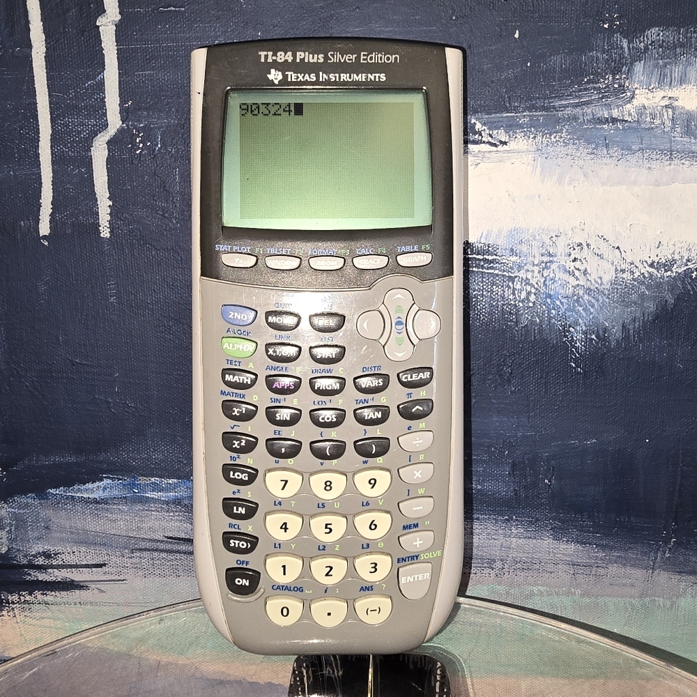TI-84 PLUS SILVER EDITION TEXAS INSTRUMENTS GRAPHING CALCULATOR NO COVER